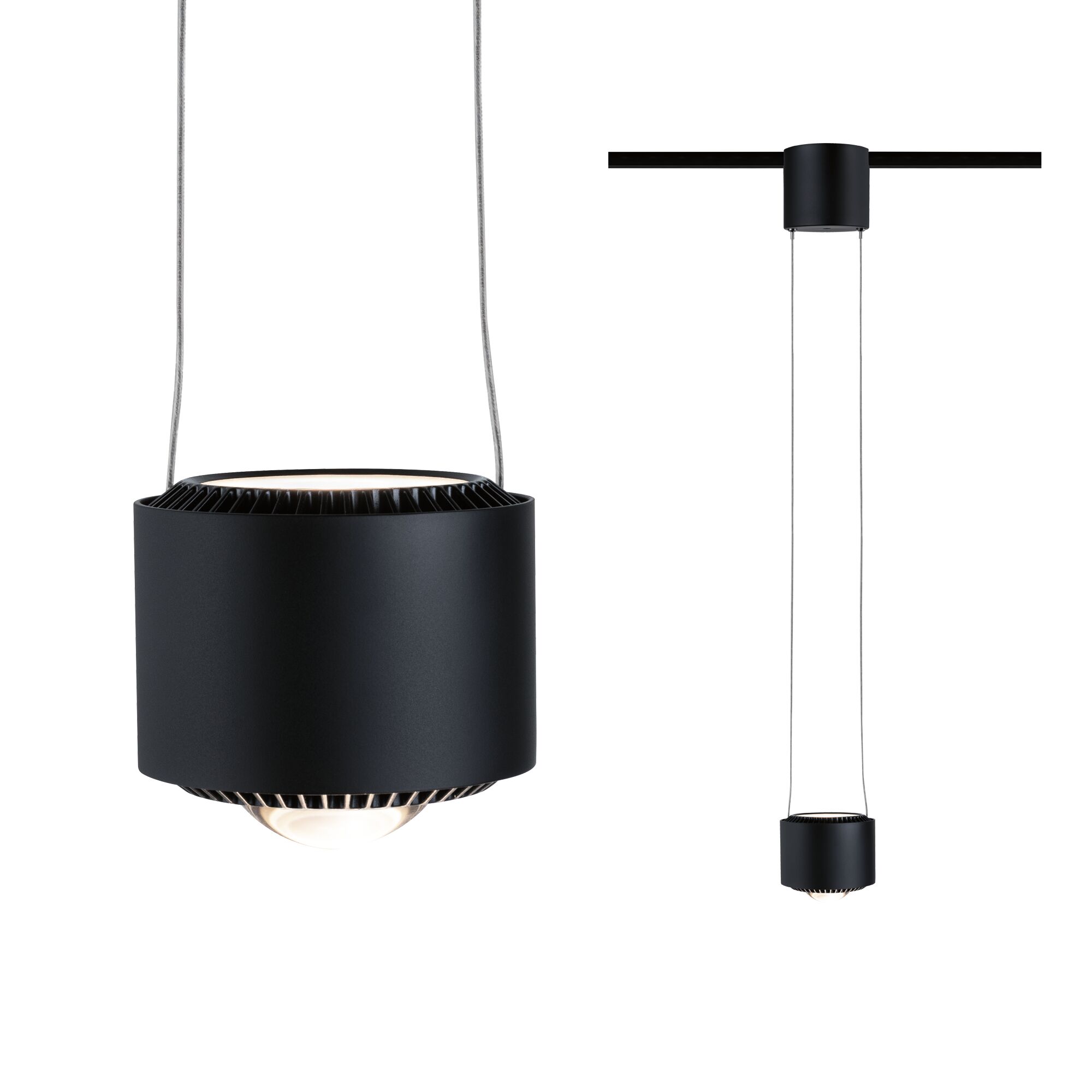 URail LED Pendel Aldan 860lm / 460lm 8,5 / 4,5W 2700K dimmbar 230V Schwarz matt